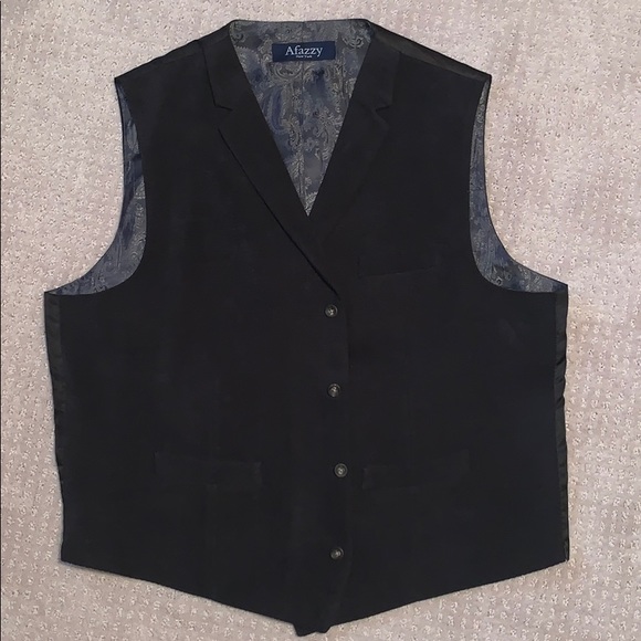 Black Ribbed Sport coat with matching vest - Picture 4 of 4